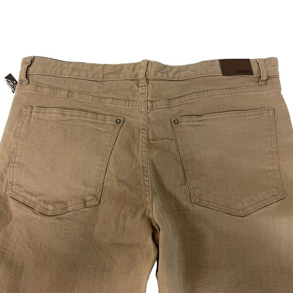 Men's Carbon Slim Fit Khaki Shorts 36 Waist Cotton/Spandex Frayed Hem Casual - Picture 4 of 5